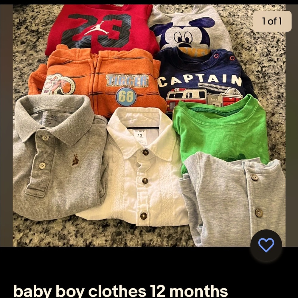 Boy clothes lot size 12 months